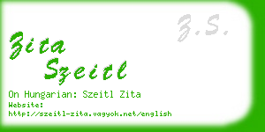 zita szeitl business card